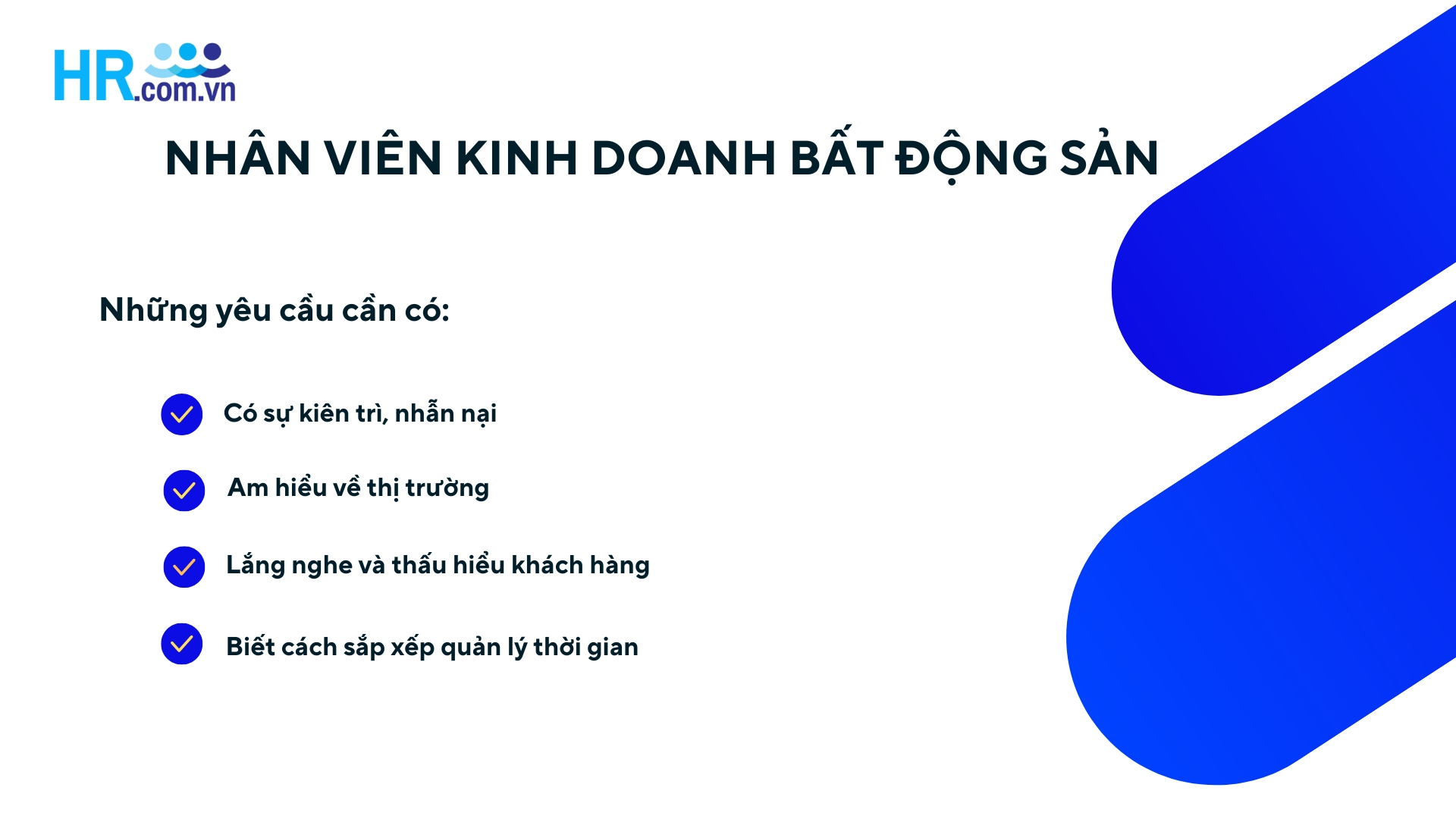 Những yêu cầu đối với nhân viên kinh doanh bất động sản