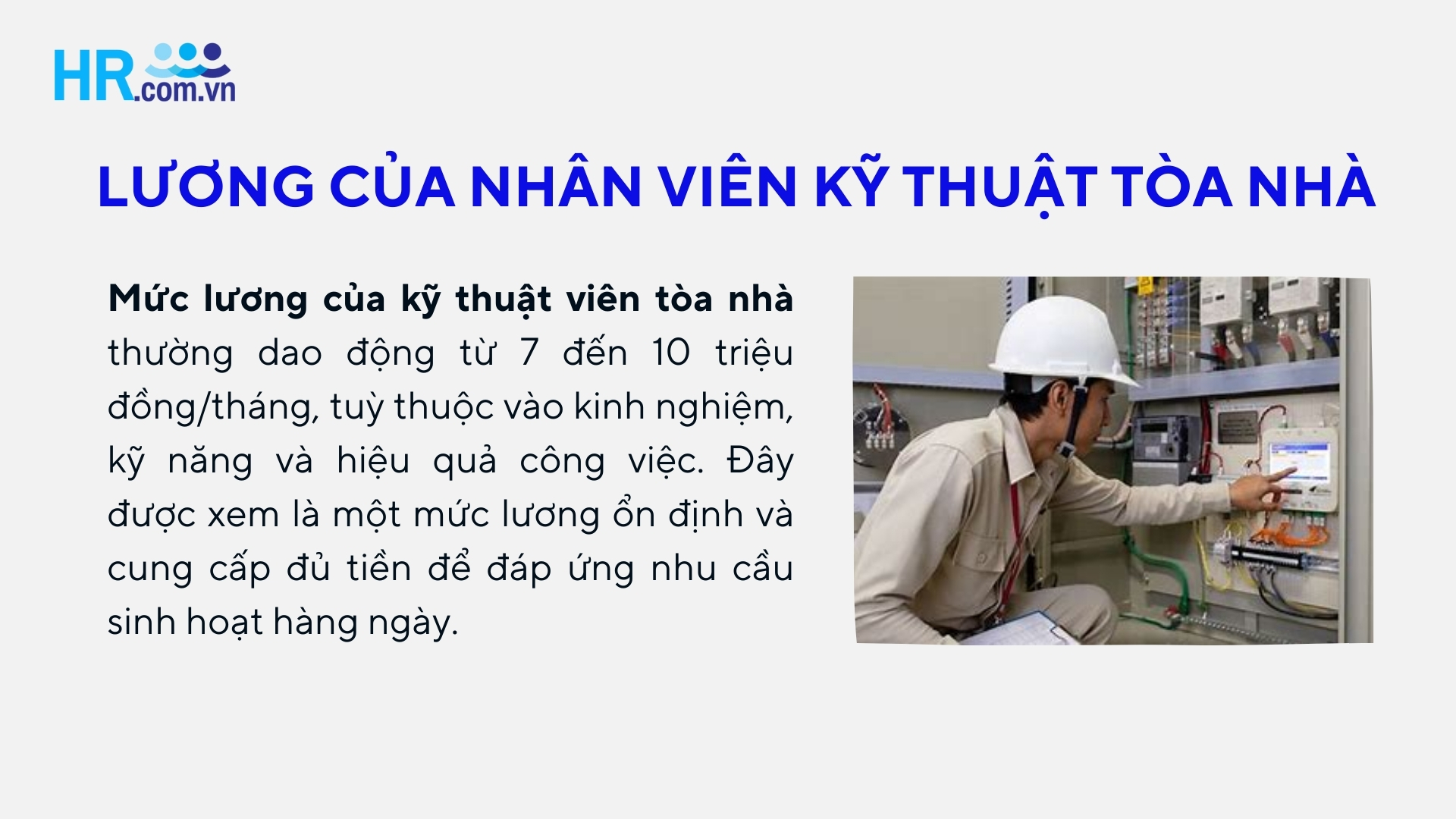 Lương của nhân viên kỹ thuật tòa nhà
