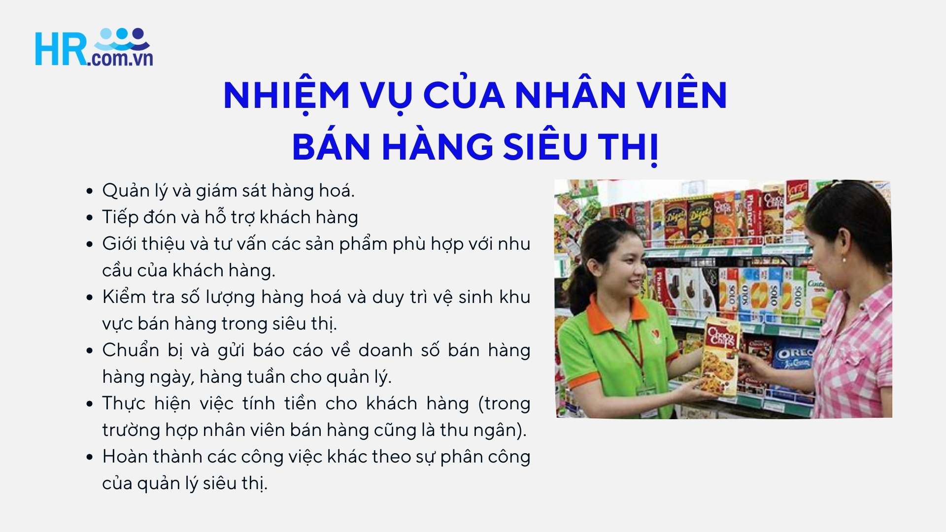 Nhiệm vụ của nhân viên bán hàng siêu thị